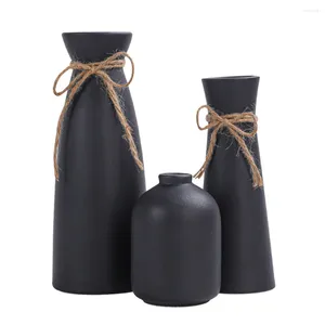 Vases en céramique Vase de vase de vase noir blanc maison de salon décoration créative de don nordique durable 3pcs table