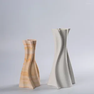 Vases Vase en céramique tridimensionnel, ornements irréguliers de forme spéciale, accessoires d'arrangement de fleurs, pliables, décoration de la maison