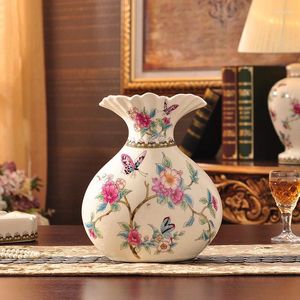 Jarrones creativos jarrones de cerámica de cerámica decoración de la mesa del hogar adornos
