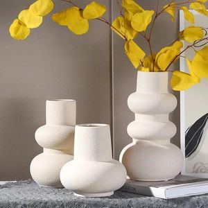 Vases Creative Gourde Forme Vase Céramique Mat Couleur Unie Jardinière Maison Ornementale Fleur Réceptacle Hydroponique Plante Titulaire