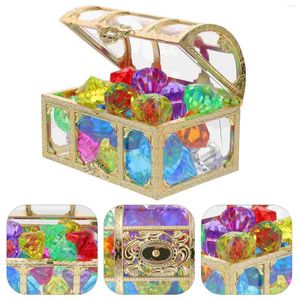 Vases Crystal Box Treasure Plastic Colorful Diamond Gems Fake Crafts Kids Jewels Pirate
