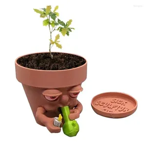 Jarrones de planta decorativa maceta lindo hombre fumador resina de cultivo en maceta suculentes pequeñas flor en cerámica creativa