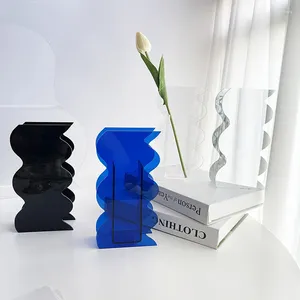 Vases Fashion ins coloré en acrylique vase géométrique Art mariage décor de maison décoration de fleurs de bureau décoration en gros
