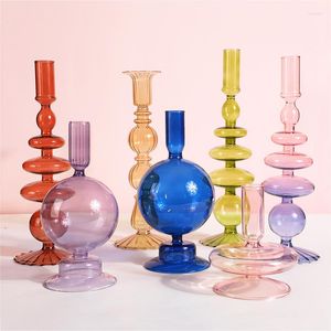 Vases Glass Clear Flower Vase Candle Holders For Wedding Centerpieces Home Decoration Table Candlestick Holder