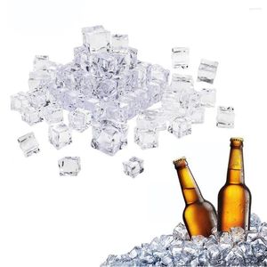 Vases Glass Luster Ice Rocks Crimpstal Clear Square Faux Cubes Vase remplissements