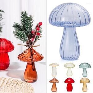 Vases de fleurs hydroponiques, bouteille en verre transparent, citrouille, champignon, décoration de la maison