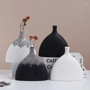 Vases Nordic Ceramic Sending Sense en gros maison créative maison de fleur de fleur de salon Table Decoration Arts et artisanat