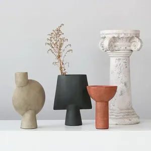 Vases Nordic Fashion Vase Vintage Design Art Creative Luxury Luxury Ceramic Flower Living Room Decoration Jarrones Decor Home Decor