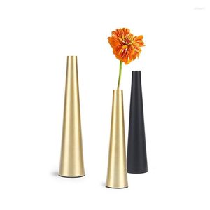Vases nordique métal Vase or/noir petit Arrangement de fleurs conteneur pour Table de mariage pièce maîtresse décoration décor à la maison