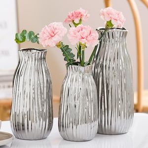 Jarrones Nordic Small Ceramic Vase Flower Rose Rose Moderno Esterhética Planta Tall Ikebana Jarron Decoración Home WK50HP