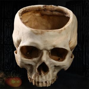 Jarrones Artesanía de resina Diente humano Cráneo Enseñanza Modelo de esqueleto Halloween Oficina en casa Maceta Maceta Decoración 220921