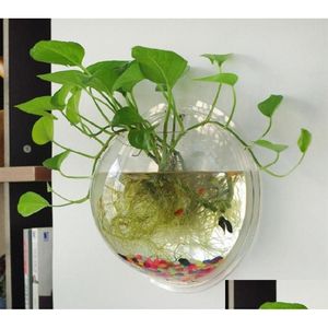 Vases Terrarium Boule Globe Forme Clair Vase En Verre Suspendu Fleur Planteur Pots Mur Fish Tank Aquarium Conteneur Homw Decor247H7403 D Dhiel