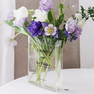 Vases Unique Book Flower Vase Vase acrylique Plant Decorative Modern Modern Merftans For Wedding Gift Home Decor