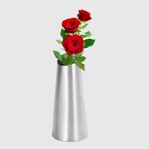 Jarrones al por mayor Drop Flower Vase Light Almacenamiento de lujo Sala de estar de acero inoxidable Decoración del hogar del hogar