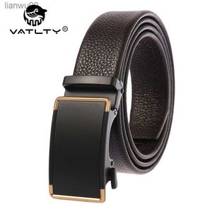 VATLTY 100cm130cm ceinture en cuir marron pour hommes dur Netal alliage boucle automatique ceinture de pantalon 35cm peau de vache naturelle Boss ceinture mâle L230704