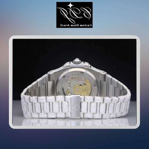 VAY8 Precio directo de fábrica del reloj de pulsera unisex con tachuelas de diamantes VVS Clarity Moissanite automático antiguo helado para hombres y mujeresG6H2
