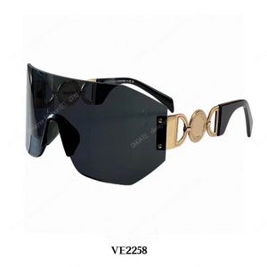 VE lunettes surdimensionnées lunettes sans monture 2258 lunettes de soleil pour femmes mode sports de ski en plein air style lunettes de soleil de créateur hommes galvanoplastie logo boîte originale classique