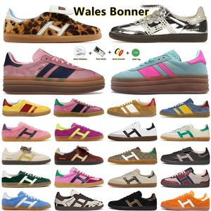 Diseñadores veganos OG zapatillas casuales Gales Bonner Leopard Impresión Forma Rose rosa Purple Sier Brown Blanco Blanco Blanco Bájaros Mensos para hombres