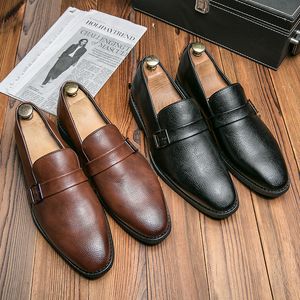 Zapatos Oxford veganos, cabeza de velero, hebilla para hombre, un estribo, zapatos informales formales de moda, varios tamaños 38-47