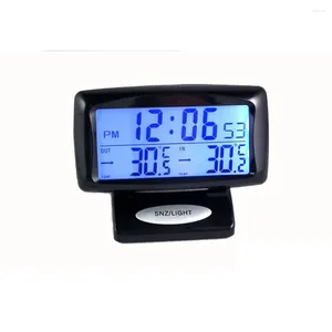 Thermomètre de véhicule avec horloge, outil de mesure de la température, Kits de voiture, montre électronique, affichage numérique, thermomètres automobiles