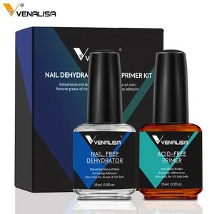 Venalisa Nail Prep Déshydrator Set Acid Free Primer Adhesive Desiccant Acrylic Nails Bonder Gel équilibrant les solutions de peau d'huile 240127