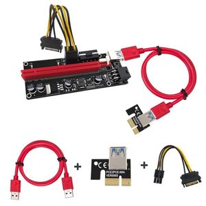 VER009S PCI-E Riser Card 009S PCI Express PCIE 1X à 16X Extender 0.6M USB 3.0 câble SATA à 6Pin alimentation pour carte vidéo