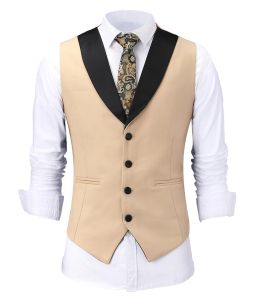 Gilets décontractés veste de gilet beige masculin slim fit bal bourgogne smoking blazer Champagne costumes gistcoat for wedding best man ferets