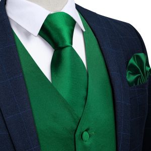 Gilets fête de mariage vert hommes gilet chemise accessoires mode chaleco hombre pour homme quatre saisons porter en gros cravate mouchoir