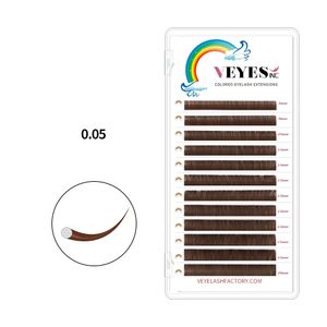 VEYES INC 0.05 mm Extensiones de pestañas marrones con latte Veyelash Soft 8-16 mm Pestañas falsas Faux Mink Volumen individual Extensiones de pestañas 240327