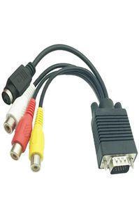 VGA TO 3RCA Cable Subdvga Video TV OUT SVIDEO AV ADAPTER RCA FEME CABBES CABLES7022958