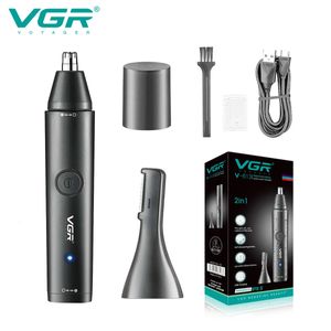 Trimeuse de poils de nez professionnel VGR Trim de poils de nez rechargeable pour les hommes Brows 2in1 Nose de sourcil Clipper trimère V-613 240401