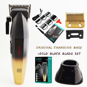 VGR V003 Wireless Electric Clipper 9000rpm Hair Salon Engraving Men's Shaving Digital Display Gradient Electric Hair Trimmer 240119