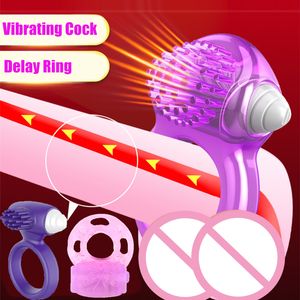 Anillo de polla vibrante 3 tipos Tiempo duradero Vibrador Vibrador Sexy Toys for Man Delay eyaculation clitoris estimulación parejas juguete