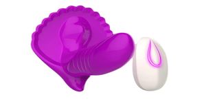 Vibrateurs femelle Invisible Shell papillon gode sous-vêtements sans bretelles pénis étanche télécommande jouets sexuels rechargeable1627275