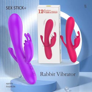 Vibromasseur lapin pour femme, point G débutant, 12 modes, orgasme rapide, mamelon féminin, double moteur, stimulateur de Clitoris, jouets sexuels