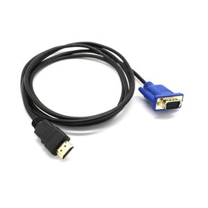 Câbles vidéo 1M, HDMI vers VGA D-SUB mâle, adaptateur vidéo, câble pour moniteur d'ordinateur HDTV PC