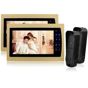 Homefong 7 pouces couleur téléphone Bell interphone système Kit avec alliage étanche couverture caméra 1200 Tvl doré
