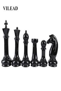 VILEAD ensemble de six pièces en céramique Figurines d'échecs internationales artisanat européen créatif accessoires de décoration de la maison ornement fait à la main T5986337