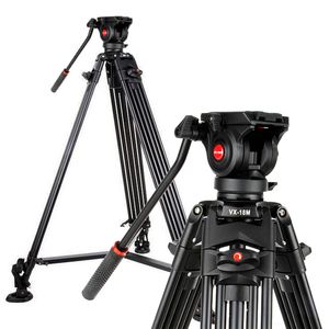 Viltrox Pro 1.8m Trépied Fluide Vidéo Robuste en Aluminium VX-18M avec Sac de Transport à Tête Panoramique pour Caméscope DSLR Caméra DV