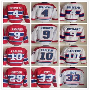 Chandails de hockey de Montréal vintage 10 Guy Lafleur 4 Jean Béliveau 9 Maurice Richard 29 Ken Dryden 33 PATRICK ROY Uniformes rétro CCM