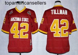 Vintage 1997 Rose Bowl College Football Jersey Sun Devis ASU Pat Tillman 42 Maroon Mens Cosido