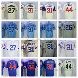 Maillot de baseball vintage 26 Billy Williams 1968 27 Addison Russell 31 Greg Maddux 1994 44 Anthony Rizzo Maillots cousus Hommes Femmes Jeunesse Taille S-XXXL