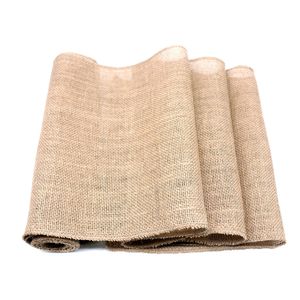 Vintage Burlap Hessian Table Runner Natural Jute Country Wedding Party Decoration home textiles For Christmas Home Runners 220615