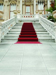 Vintage château tapis rouge escalier toile de fond photographie en plein air mariage décors princesse Photo fond vinyle tissu papier peint