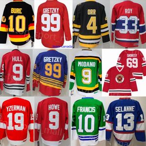 Vintage CCM hockey''nhl''Jerseys 4 Bobby Orr 9 Hull 99 Wayne Gretzky 13 Teemu Selanne 33 Patrick Roy 10 Ron Francis Gordie Howe 19 Steve Yzerman
