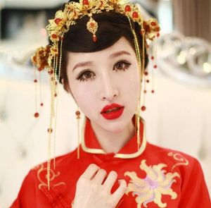 Coiffes de mariée de mariage de style chinois vintage fête antique tiara tussels modeh bijoux joelry golp bandeau couronnes acce3067382