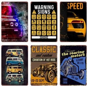 Vintage Classic Car Metal Tin Sign Hot Rod Racing Sign Bus Truck Retro Plaque for Club Garage Home Man Cave Wall Decor Poster 30X20cm W03