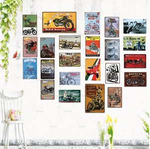 Vintage Classic Motorcycle Tin Signs Poster Shabby Chic Retro Home Wall Music Bar Art Garage Decor Hierro Poster Cuadros Motor personalizado Art Decor Tamaño 30X20CM w01