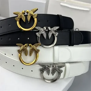 Cinturones de diseñador vintage Marca Cintura Ceintures para hombre 4.0 para mujer 3.0 cm Cinturón con hebilla de golondrina Cinturón de cuero genuino Moda Ocio Hebilla de pájaro Cinturón de cuero de vaca