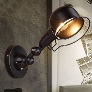 Lámpara de pared de Edison de Edison Arm Mechanical France Wall Reminisce Retractable Black White Lights Lights